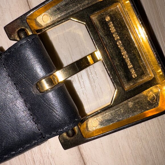 Vintage '88 Liz Claiborne Black Genuine Leather Belt 27"- 31" - Picture 4 of 6